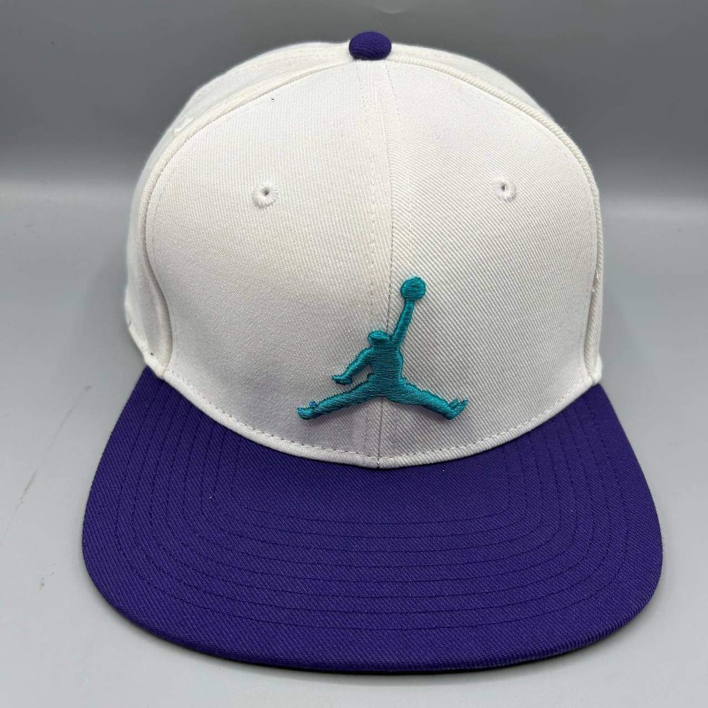 Air Jordan Hat Men White Purple Embroidered Logo Jumpman Snap Back Cap